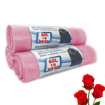 Scented Bin Bags Biodegradable Plastic Very Strong Set 3 Rolls Counts 30 Bags, 60 litre Roses, Bin Liners with Drawstring 100% Recycled Trash Bags for Kitchen, Office