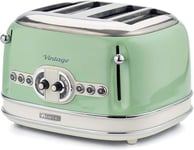 Vintage 4 Slices Toaster 156, Grille-Pain avec 6 Niveaux de Grillage, Éjection Automatique, Fonction Décongélation, Tiroir.[G95]