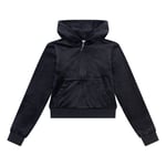 Juicy Couture Tonal Embro Velour zip hoodie - jet black