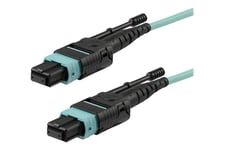 StarTech.com MTP Fiber Optic Cable - 30 ft / 10m - OM3 - 40Gb - Push / Pull Tab - Plenum - MPO / MTP Connector - Fiber Patch Cable (MPO12PL10M) - netværkskabel - 10 m. - akvamarin