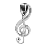 Mikrofon Broscher Utsökt musik Note Emalj Pin Guld Silver Lapel Pins Dekor Silver
