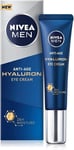 NIVEA MEN Hyaluron Eye Cream (15ml), Powerful Anti-Ageing Eye Cream with Hyalur
