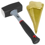 Log Splitter Hammer Kit 2kg 4lb Lump Club Mallet + Wood Splitting Maul Wedge