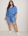 Plus Size - Womens Blue Shorts - Summer - Cotton - Mid Thigh - Denim | AUTOGRAPH