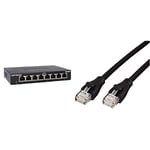 NETGEAR GS308-300PES Switch Ethernet 8 Ports Métal Gigabit (10/100/1000) & Amazon Basics Câble réseau Ethernet RJ45 catégorie 6-0,9 m