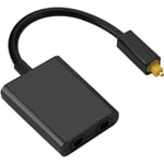 Debuns - Adaptateur de câble audio optique numérique Toslink à double port 1 entrée 2 sorties Noir..