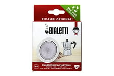 Bialetti Ricambi, Includes 1 Gasket and 1 Plate, Compatible with Moka Express 2 Cups and Moka Induction
