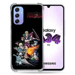 Cokitec Coque Renforcée en Verre Trempé pour Samsung Galaxy A34 5G Manga Fairy Tail Logo Team