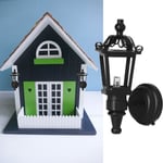 1:12 Dockhus LED Vägglampa Metall Simulerad DIY Miniatyr Vägglampa Dockhus Dekoration Svart
