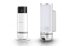 Bosch Smart Home, Caméras de Surveillance Wi-FI, Caméra intérieure Eyes pour l’intérieur + Caméra extérieure Eyes, Compatible avec Amazon Alexa