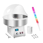 Royal Catering Sockervaddsmaskin med sockervaddspinnar - spottskydd uppfångningsnät 62 cm 1.500 W