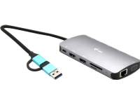 I-TEC USB-C Metal Nano Dock 2xHDMI 1xVGA 1xSD-kortläsare 1xmicroSD-kortläsare 1xGLAN 3xUSB 2.0 1xUSB 3.2 1xUSB-C3.2Data 1xUSB-C PD
