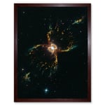 Hubble Space Telescope Image Southern Crab Nebula Hen 2-104 Red Yellow Blue Hourglass Celestial Object Red Giant Star White Dwarf Flat Disk Of Gas Art