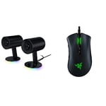 Razer Nommo Chroma - 2.0 Gaming Speakers RGB Chroma, Black & DeathAdder V2 - Wired USB Gaming Mouse with Optical Mouse Switches, Black