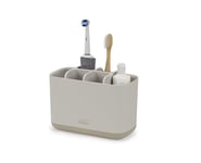 Joseph Joseph Easy-Store - Toothbrush Holder Caddy, Bathroom Storage, Large - Matt Finish, Ecru