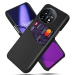 SKALO OnePlus 11 5G Premium PU Nahka kortinhaltija Suojakuori - Musta