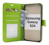 Crazy Horse Wallet Samsung Galaxy S24 5G (SM-S921B/DS) (Grön)