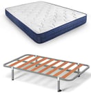 HOGAR24 ES Lit Complet | Sommier Basic + Matelas viscoélastique Relax Edition 18 | Comprend Un Ensemble de Pieds avec Pince de 25 cm | Dimensions : 80 x 190 cm
