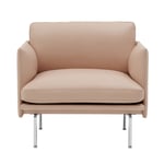 Muuto - Outline Studio Chair / Polished Aluminium Base Refine Leather Beige