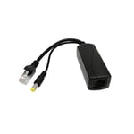Gigabit PoE-splitter 12V 2A utgång med IEEE 802.3af/at-standardkompatibel 10,100,1000Mbps 5.5x2.1mm DC-kontaktkabel POE-splitteradapter