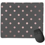Mouse Pad,Non-Slip Waterproof Rubber Base Mousepad for Laptop,Rose Gold Grey Polka Dots