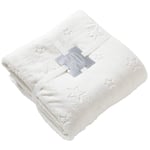 Just Essentials Reversible Cosy Plush Fleece Blanket Throw Bed Sofa UK Seller - Star Embossed - Small