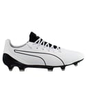 Puma King Platinum Lacer Touch FG/AG White Mens Football Boots Leather (archived) - Size UK 6.5