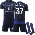 Manchester United 2024-2025 bortaställ för barn, fotbollströja, kit nr 37 MAINOO 26