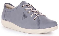 Ecco Soft 2.0 Stylish Nubuck Walking Shoe Ocean Blue Shoes Womens UK 3 - 8