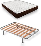 HOGAR24 ES Lit Complet avec sommier à Lattes et Matelas Dream Flex Respirant 80 x 190 cm