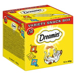 Dreamies boks med blandet snacks (kylling, ost, laks) - 12 x 60 g