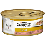 Lakse- og kyllingbiter i saus 24 x 85g - Katt - Kattefôr & kattemat - Våtfôr og våtmat - Purina Gourmet Gold