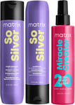 Matrix Blonde Hair Care Trio with Miracle Creator 20 190 Ml, so Silver Purple Sh