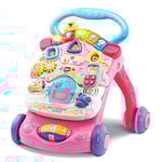 VTech - Super Trotteur Parlant Rose, Trotteur Bébé Pliable, Tableau d'Éveil Détachable, Jouet d'Activité et de Développement, Apprentissage de la Marche, Cadeau Bébé Dès 9 Mois - Contenu en Français