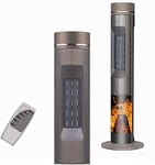 Patio Heater Outdoors - Infrared Heating, 2000 W Electric Patio Heater with Remote Control And Simulated Flames Electric Heating Ideal for Garage