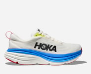 HOKA Bondi 8 Chaussures en Blanc De Blanc/Virtual Blue Taille 44 Large | Route