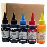 4 Color Print Photo Dye Ink Printer Ink Refill Kit For Canon HP Brother Lexmark DELL Kodak sCartridge Ciss Inkjet Printer Refillable Cartridges CIS/CISS System (100ML 1Set 4 Pcs + 1 Black)