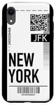 iPhone XR New York Air Flight Ticket Phone Case Boarding Pass City Case