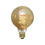 3,2W LED-lampa E27 G95 Amber Spiral Filament Ø9,5cm