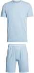 Calvin Klein Men's S/S Short Set 000NM2428E Pyjamas, Blue (Arona), XL