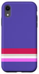 Coque pour iPhone XR Rose Violet Rayures Simple Élégant Violet