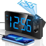 Projection Alarm Clocks Bedside, Digital Clock with 180° Rotatable Projector,