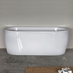 Halvt frittstående badekar BTW SEID 160x75, Hvit