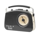 Steepletone Brighton 1950s Retro-Style Portable FM, MW and LW Radio - Black