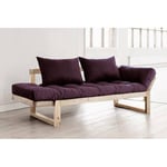 Inside75 Banquette méridienne style scandinave futon violet EDGE couchage 75*200cm