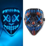 Stil 2 - Halloween LED-mask, Purge Mask, DJ-kostym, neonljus, Luminous Mask, glöd i mörkret