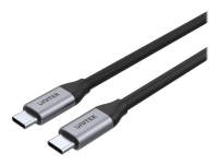 Unitek - USB-kabel - 24 pin USB-C (hane) till 24 pin USB-C (hane) - USB 3.1 Gen 2 / Thunderbolt 3 - 20 V - 5 A - 1 m - stöd för 4K, USB-strömförsörjning (100W) - svart