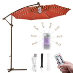 B-right Patio Umbrella Light Rechargeable Battery Powered Parasol String Lights with Remote Control 8 Mode 104LED Tent Light Umbrella Pole Light for Outdoor Lighting Bench Umbrella