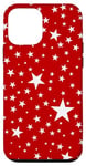 Coque pour iPhone 12 mini Rouge et blanc, étoiles