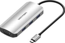 Usb-C To Hdmi, Vga, 3X Usb 3.0, Pd 0.15M Vention Toihb Docking Station (Gray)